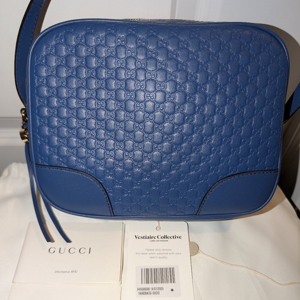 GUCCI Microguccissima Bree Crossbody Camera Bag